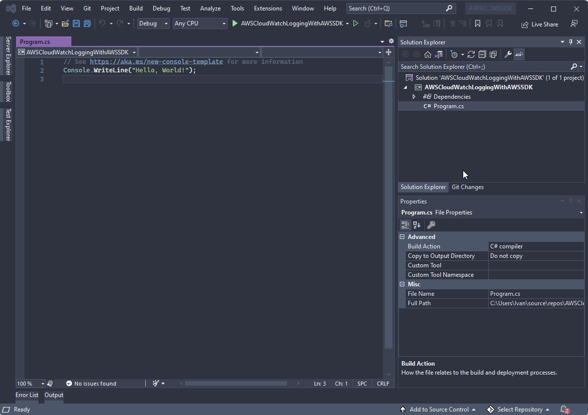 Create a new CloudWatchLogger class