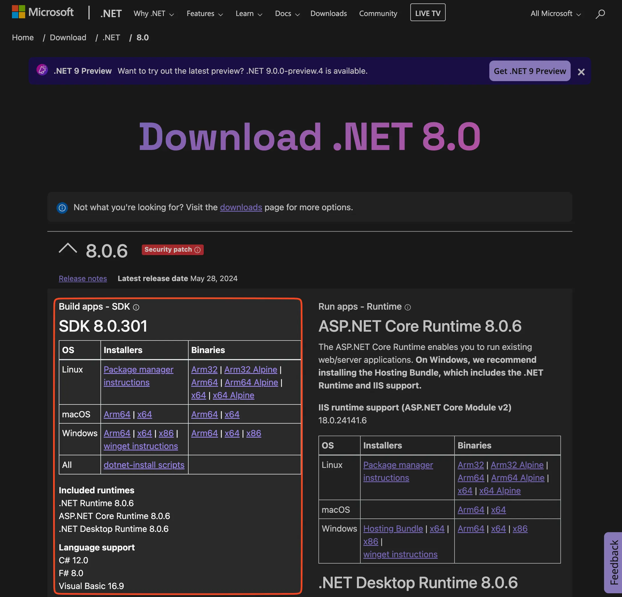 Make sure you download the SDK, not the runtimes.